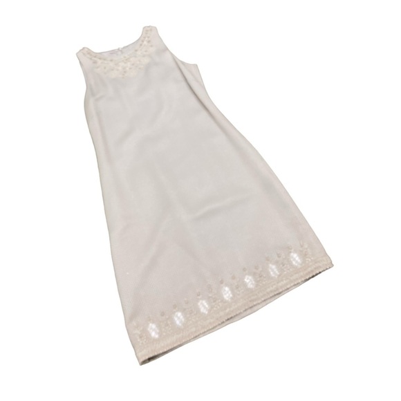 NWT Ann Taylor sleeveless beaded metallic wool/silk dress above the knee size 6 - Picture 2 of 13